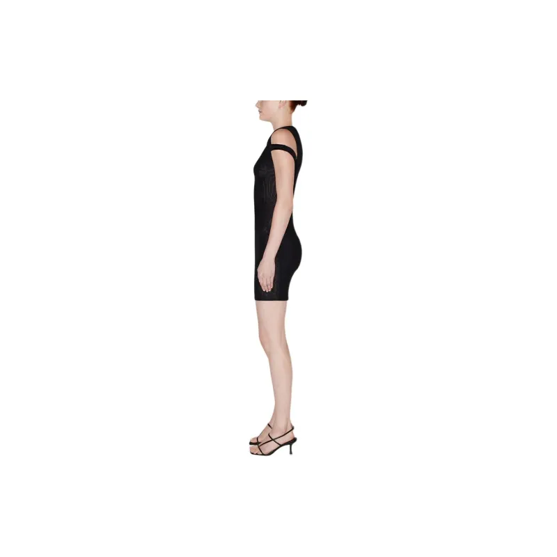 Khy DROP 004 Mesh Stretch Twist Mini Dress Short-Sleeved Dresses Women's Black-2