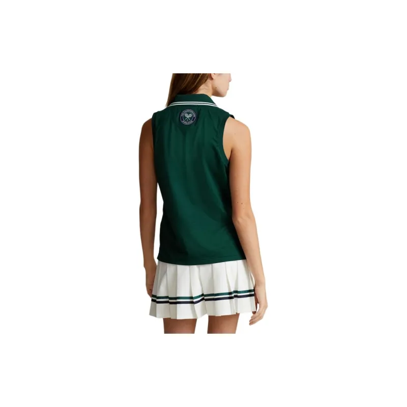 Polo Ralph Lauren Wimbledon Tennis Open Collection SS24 Polo Shirt Women's Moss Agate-3
