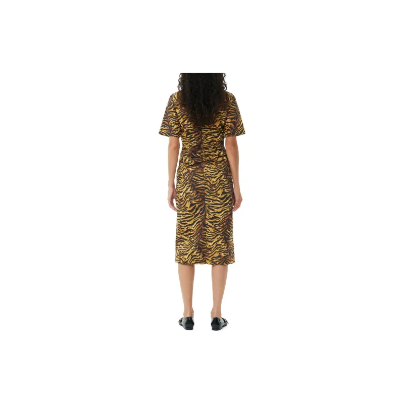 GANNI Tiger-print Organic Cotton Dress-3
