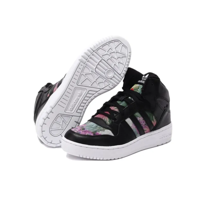 Adidas Originals Attitude Anti Slip Wear Resistant High Top Casual Shoes Women's Black-3