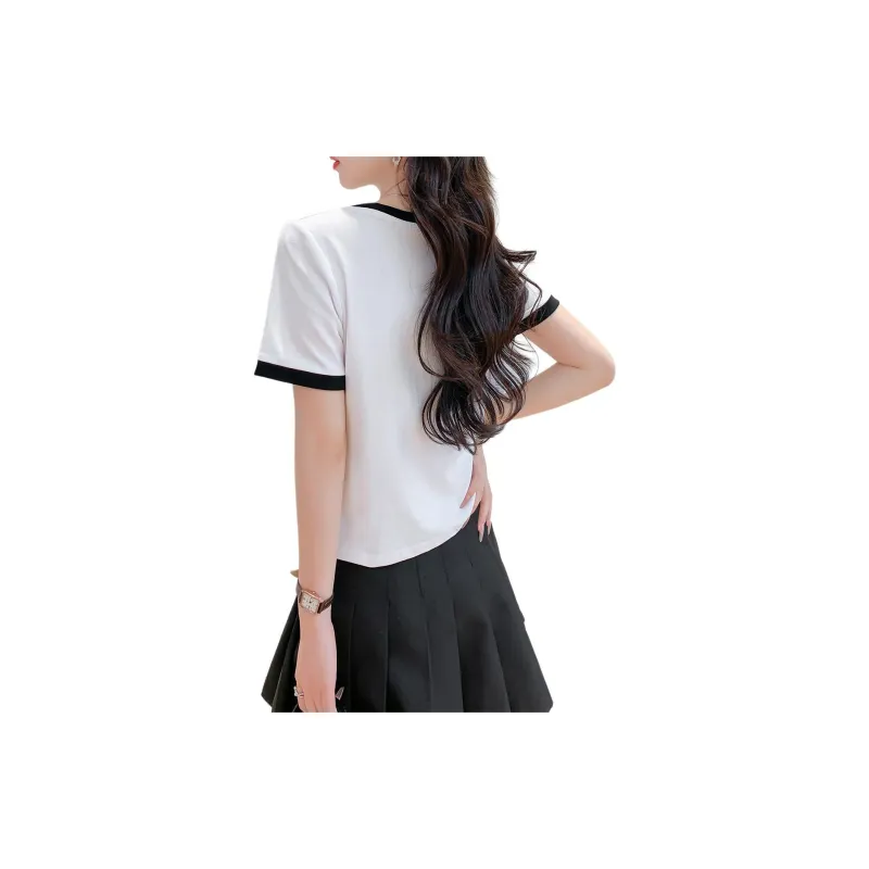 Juden Choi Drop Shoulder Sleeve T Shirt Women's White-3