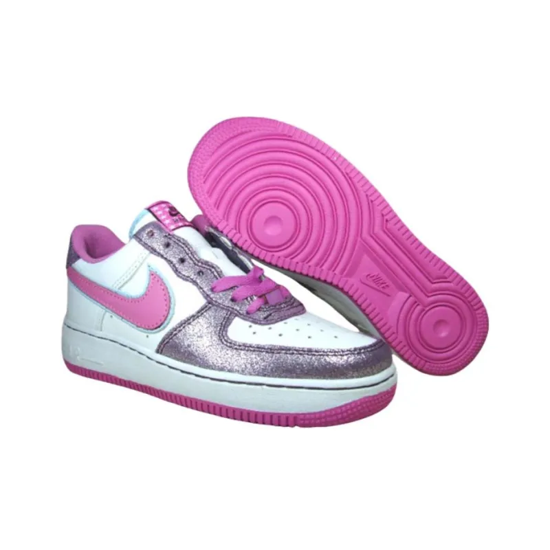 Nike Air Force 1 Wear-Resistant Low-Top Skateboard Shoes Unisex White Pink-2