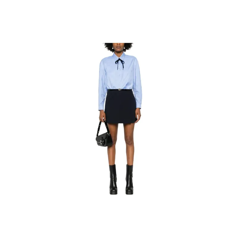 GUCCI Oxford Collared Long Sleeve Shirt-1