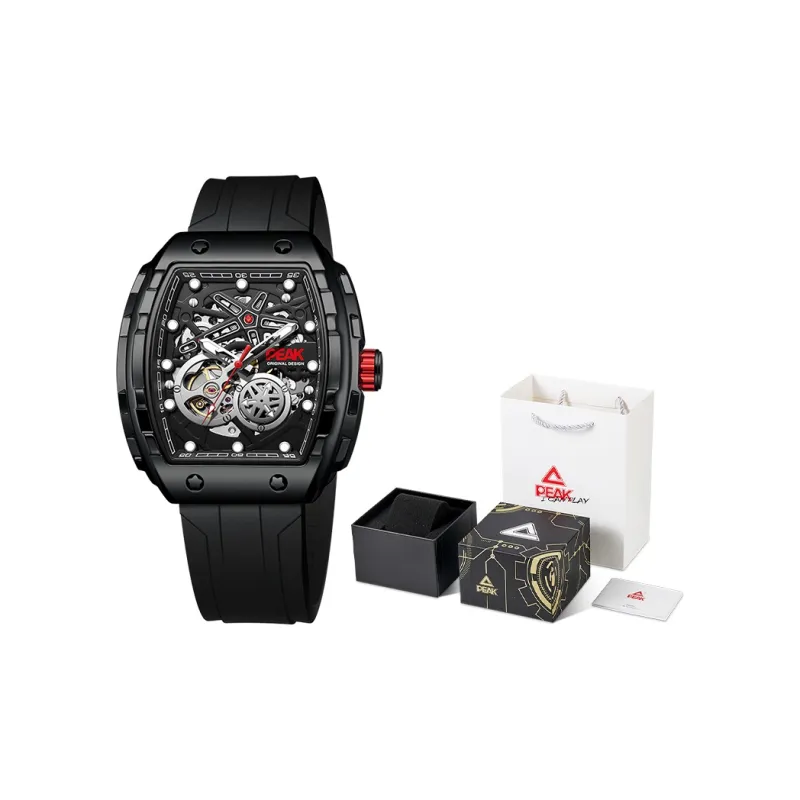 PEAK Race Collection Wrist Watch Mechanical Movement Silicone Strap Watch Men's Watches Cut Out Dial-5
