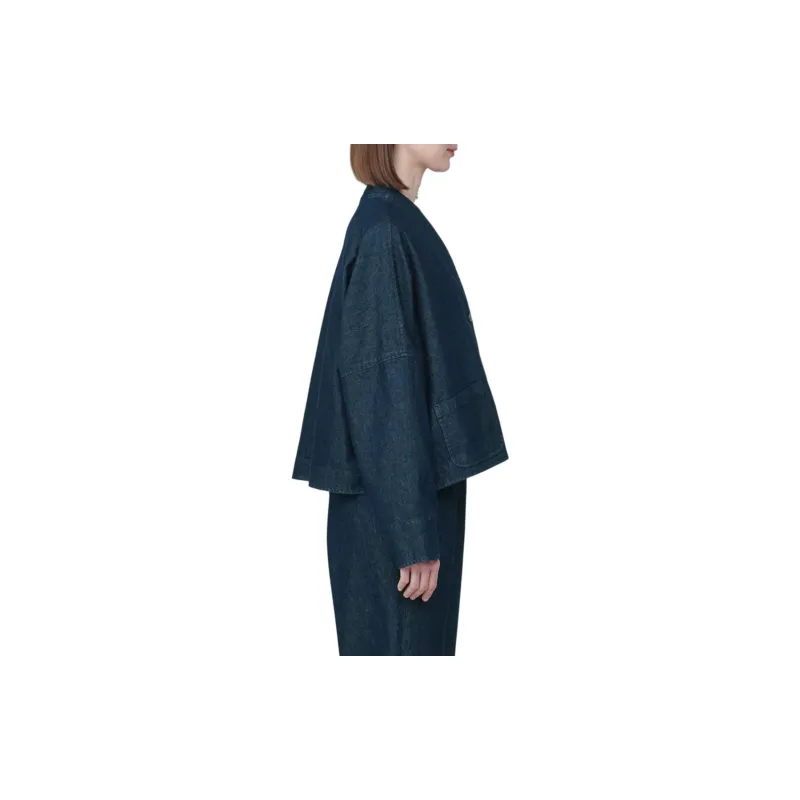 MUJI Denim Jacket Women's Dark Navy Blue-1