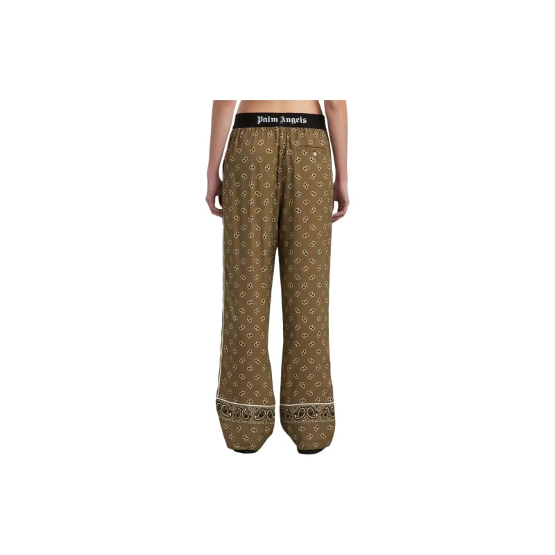 PALM ANGELS Paisley-Printed Piped-Trim Detailed Trousers-3