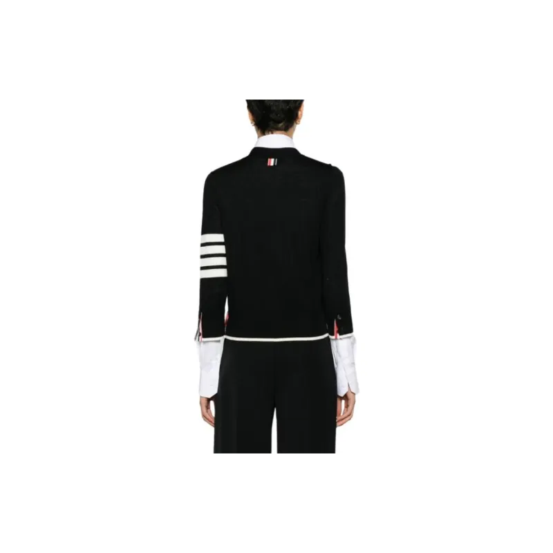THOM BROWNE 4 Bar Button Up Cardigan-2