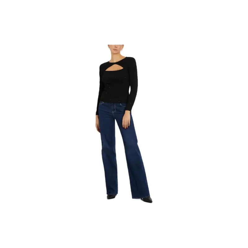 GUESS Laurel Micro Sequin Sweater Sweater Women's Black-3