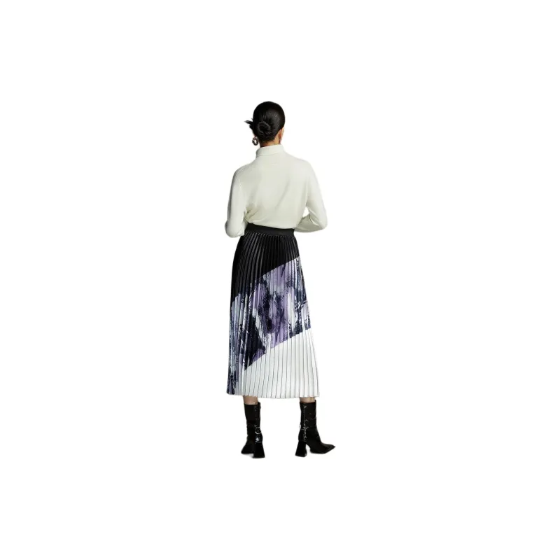 BBLLUUEE Casual Long Skirt Women's Mist Purple-1