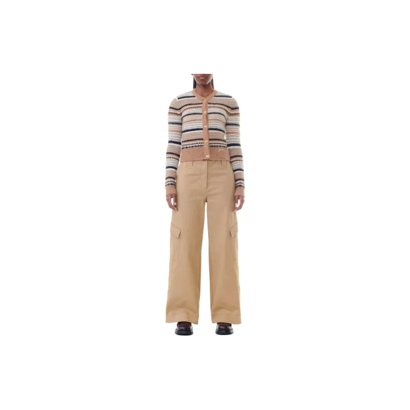 GANNI Stripe Knitted Cardigan-2