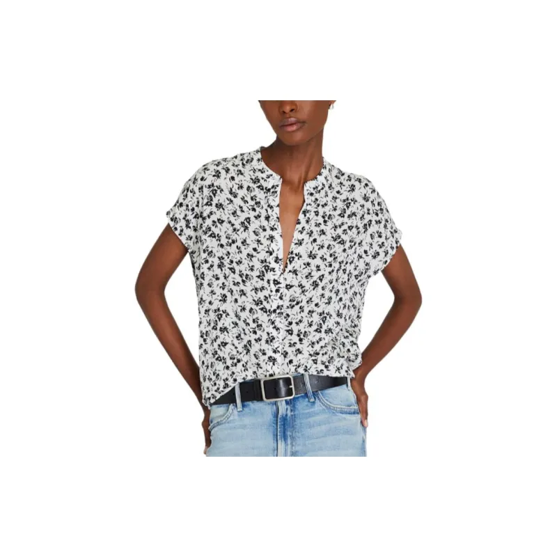 CLUB MONACO Shirt Women's Black And White Print-2