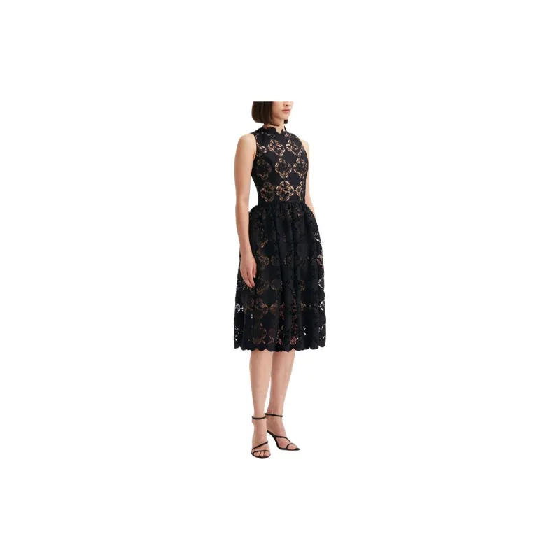 OSCAR DE LA RENTA Gardenia Guipure-lace Midi Dress-3