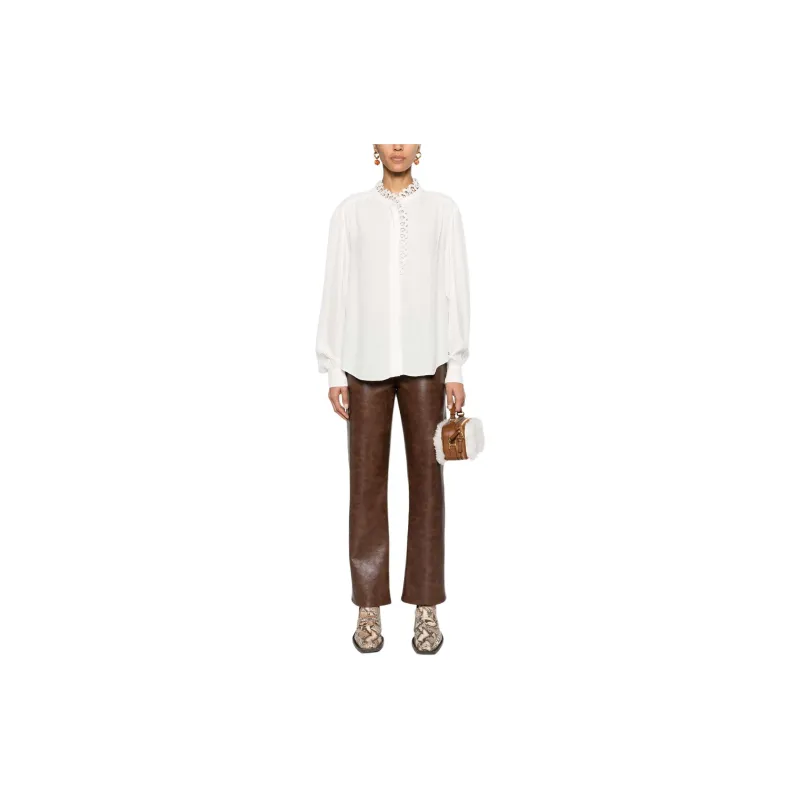 ISABEL MARANT ETOILE Estela Broderie Anglaise Trim Buttoned Shirt-1