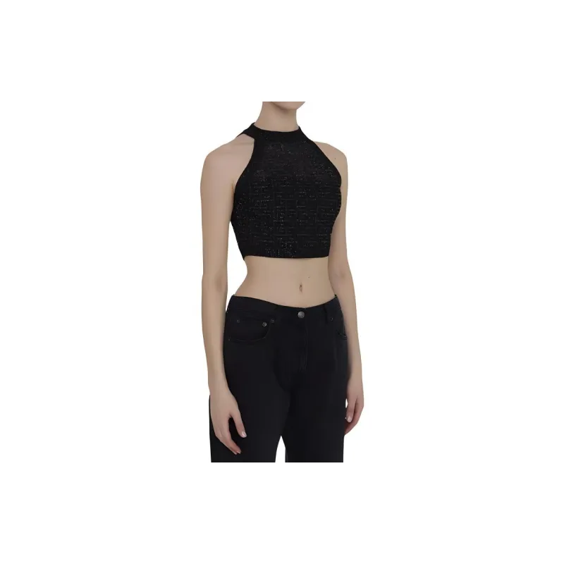 BALMAIN Halter Neck Cropped Top-3