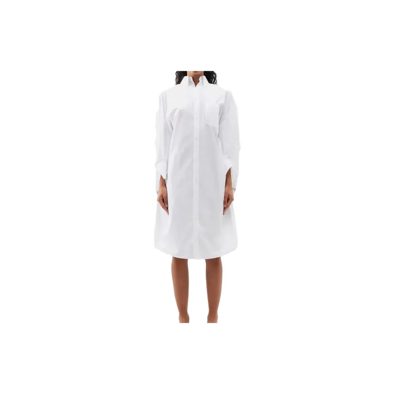 Balenciaga Long-Sleeved Dresses Women's White-1