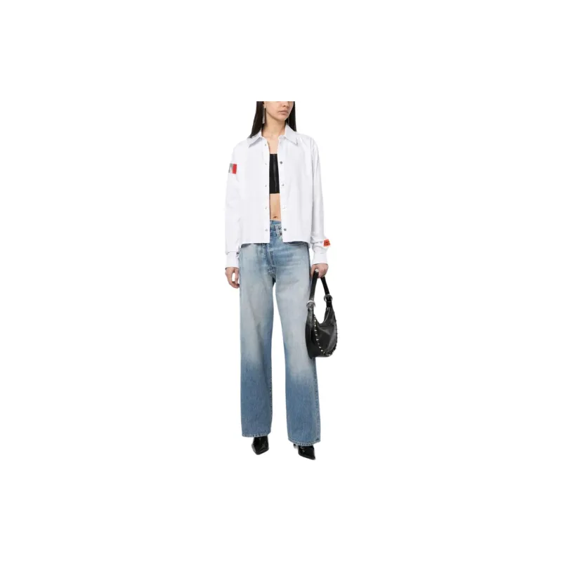 HERON PRESTON Logo patch Cotton Shirt-1