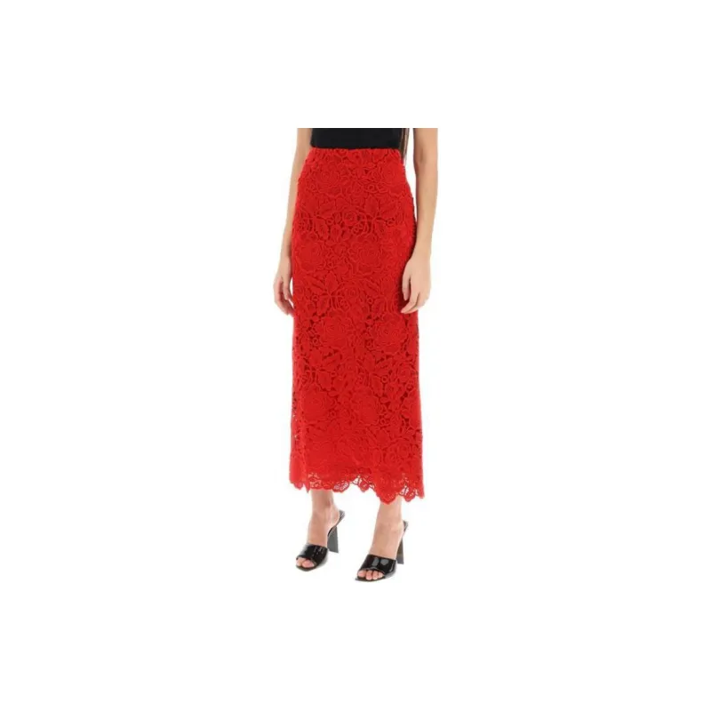 Valentino Lace Detailed Pencil Skirt-3