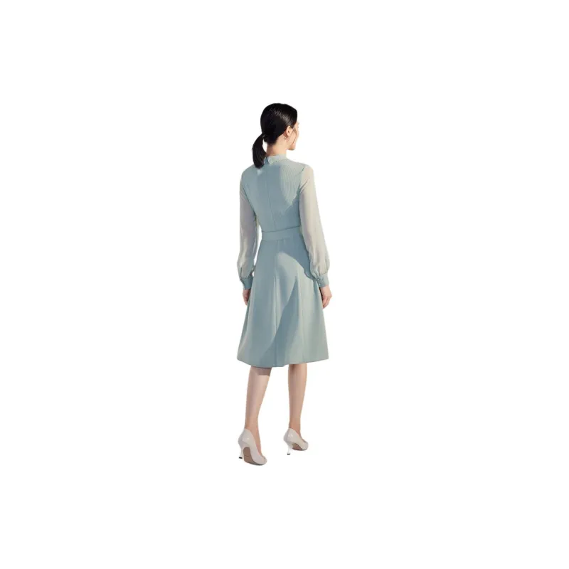 BBLLUUEE Long Sleeved Dress Women's Avocado Green-2
