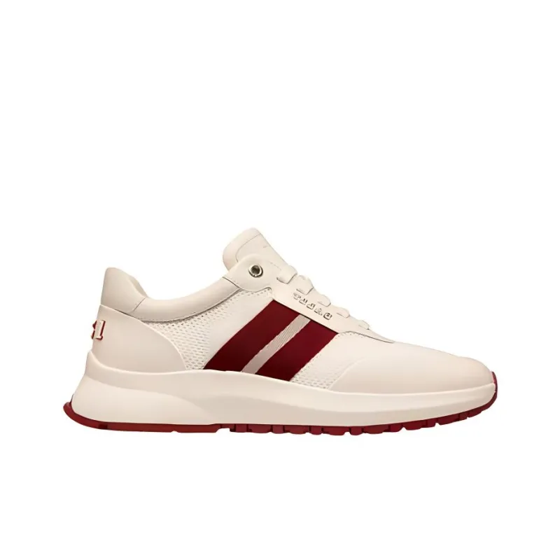 BALLY Daryn Low Top Casual Shoes Men's White Red-1