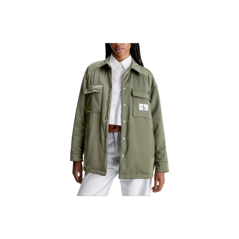 CALVIN KLEIN Jackets Coats Europe Version Women's Dark Olive-4