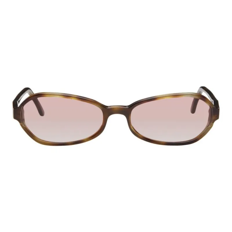 OUR LEGACY Acetate Irregular Shape Sunglasses Men's Tortoiseshell-0