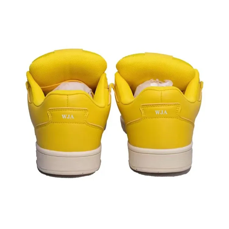 WJA Anti Slip Wear Resistant Lightweight Breathable Low Top Skateboard Shoes Unisex Electric Mother Yellow-1