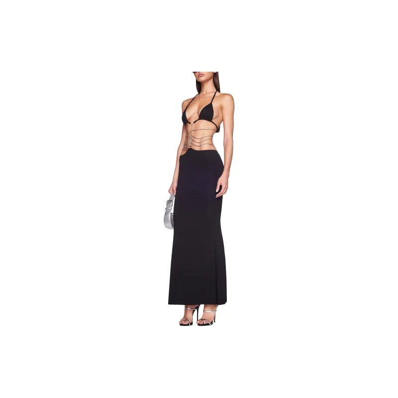 I.AM.GIA SS24 AMALTHEA MAXI DRESS Slip Dresses Women's BLACK/Black-1