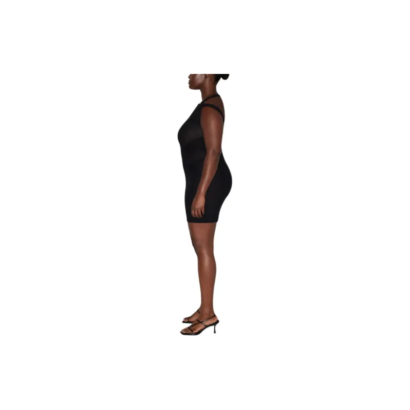 Khy DROP 004 Mesh Stretch Twist Mini Dress Short-Sleeved Dresses Women's Black-4