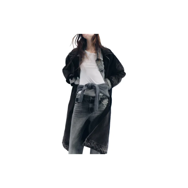 ZARA Trench Coats Women's Black-3