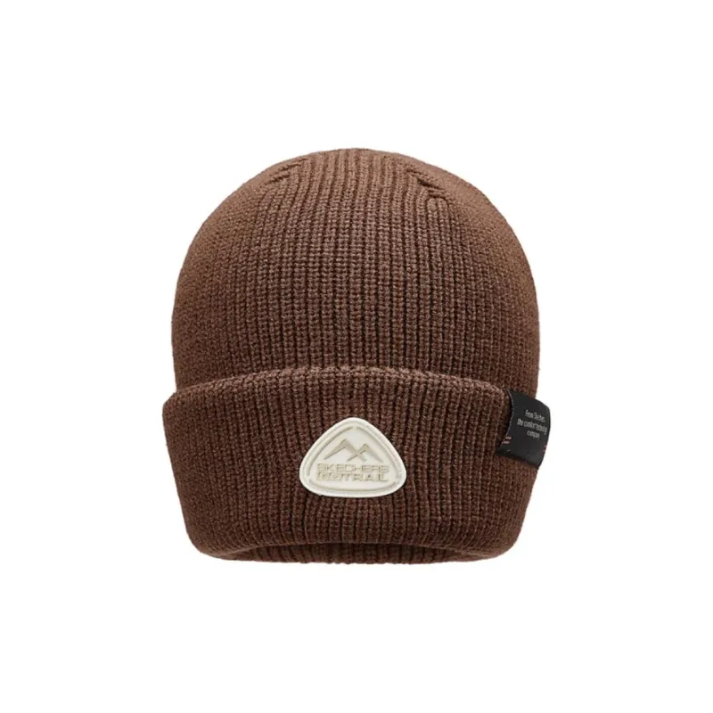 Skechers Acrylic, Sheep Wool, Wool Blend Beanies Unisex Dark Red Brown-1