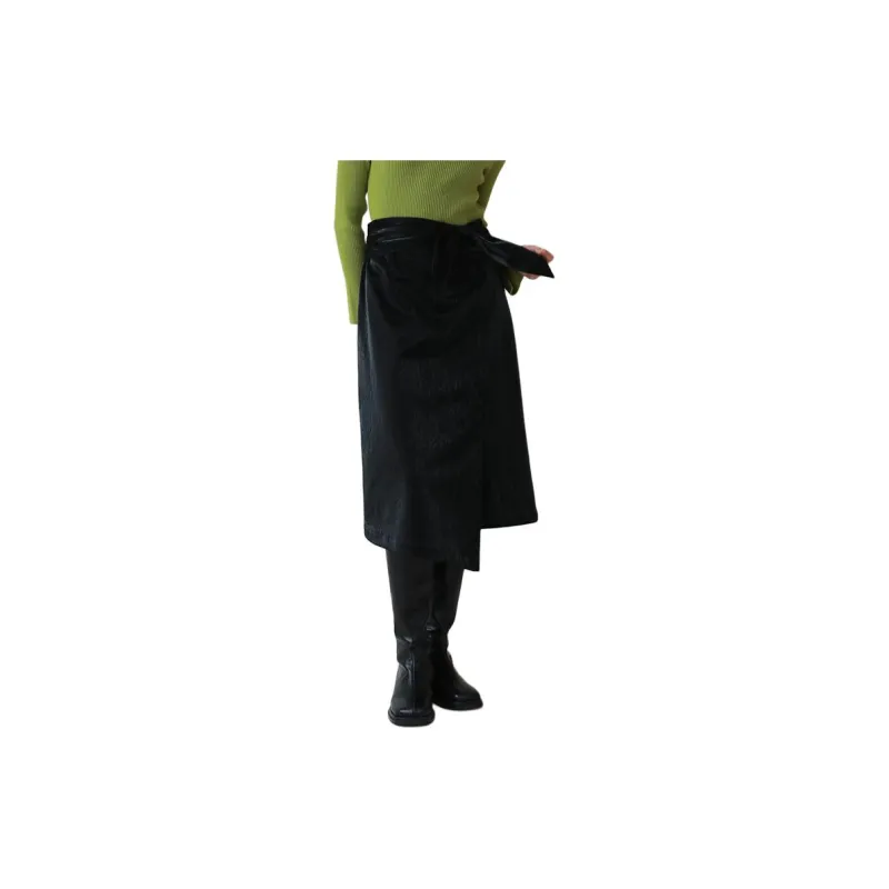 BLUEerror Casual Long Skirt Women's Black-1