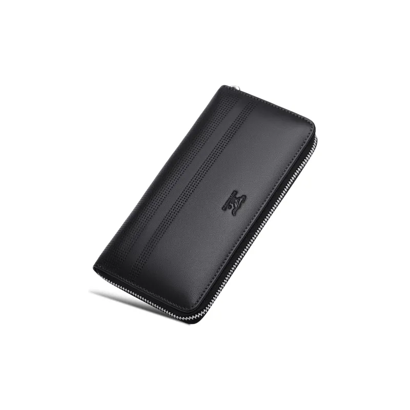 SEPTWOLVES Artificial Leather Wallet With Zip Closure Clutch Large Size Men's Black-15