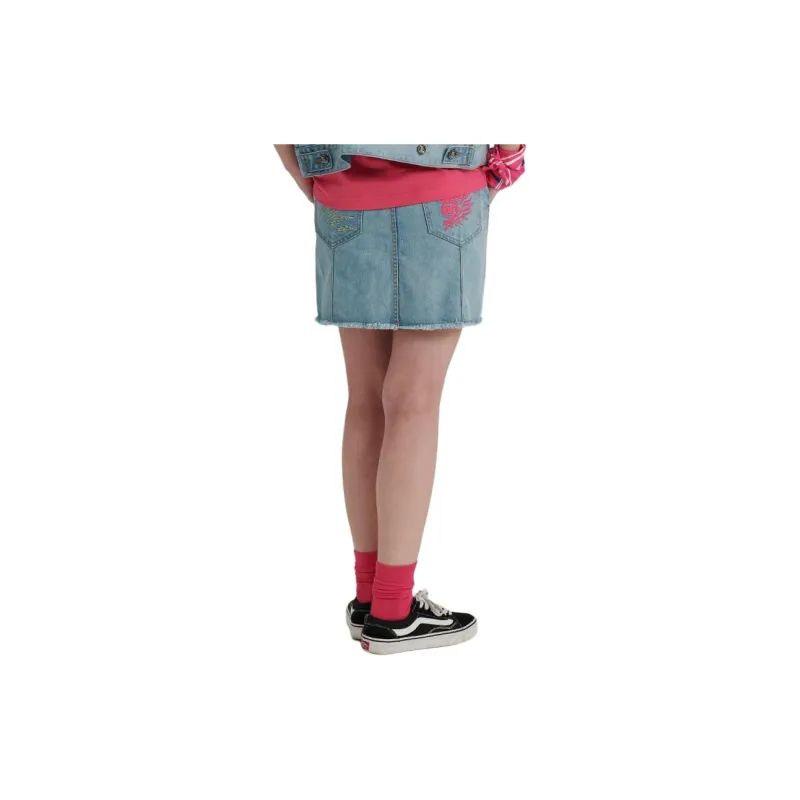 ONIARAI Denim Short Skirts Women's Denim Blue-3