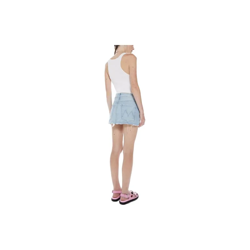 MOTHER Denim Short Skirts Women's Light Blue-2