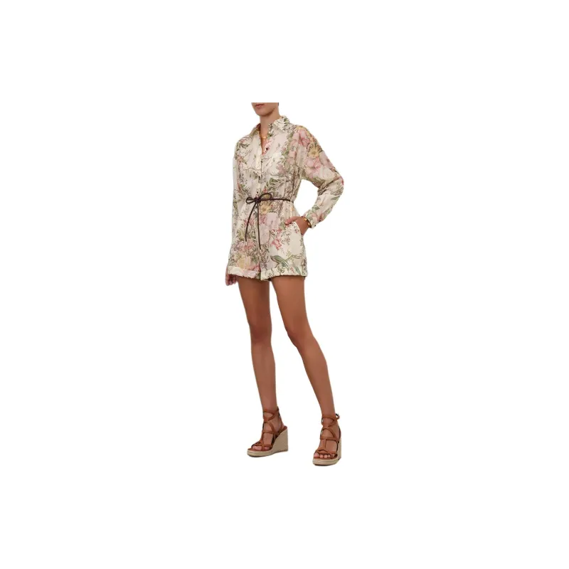 Zimmermann Waverly Floral Printed Shirt Playsuit-1