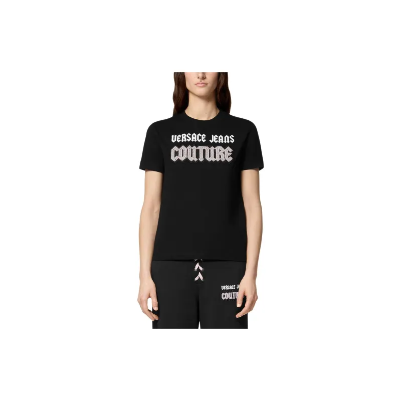 VERSACE JEANS COUTURE Bead embellished Cotton T shirt-3