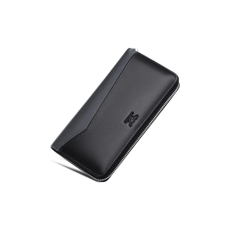 SEPTWOLVES Artificial Leather Wallet With Zip Closure Clutch Large Size Men's Black-11
