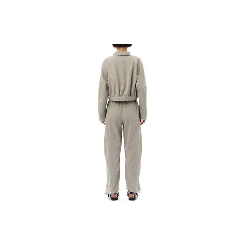 GANNI Melange Suiting Cropped Jacket-3