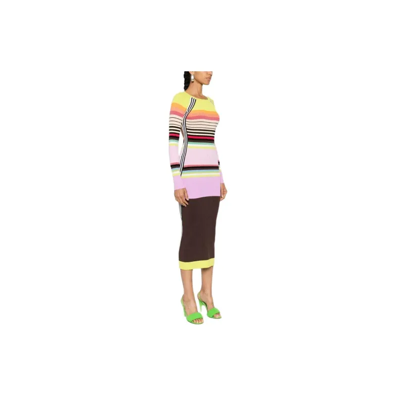 Christopher John Rogers Striped Ribbed knit Maxi Dress-2