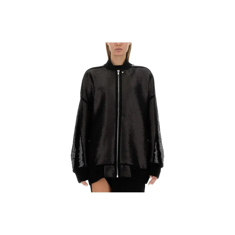 RICK OWENS Sequin Embellished Zip Up Coat-2