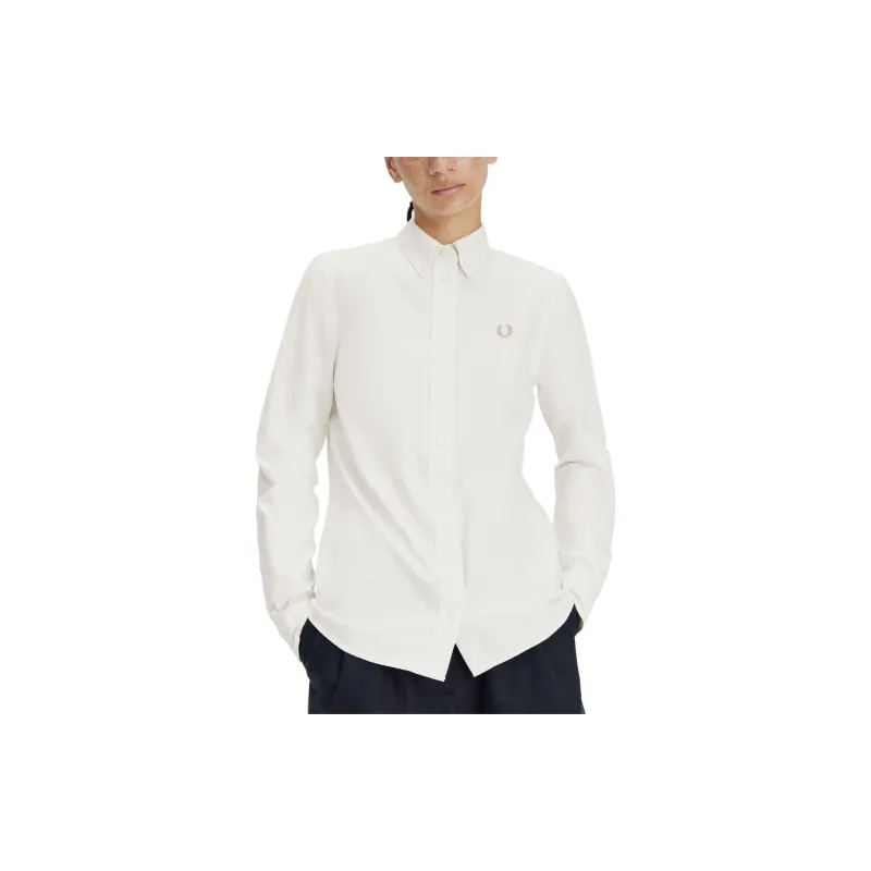 FRED PERRY Button Down Shirt Women's White-3