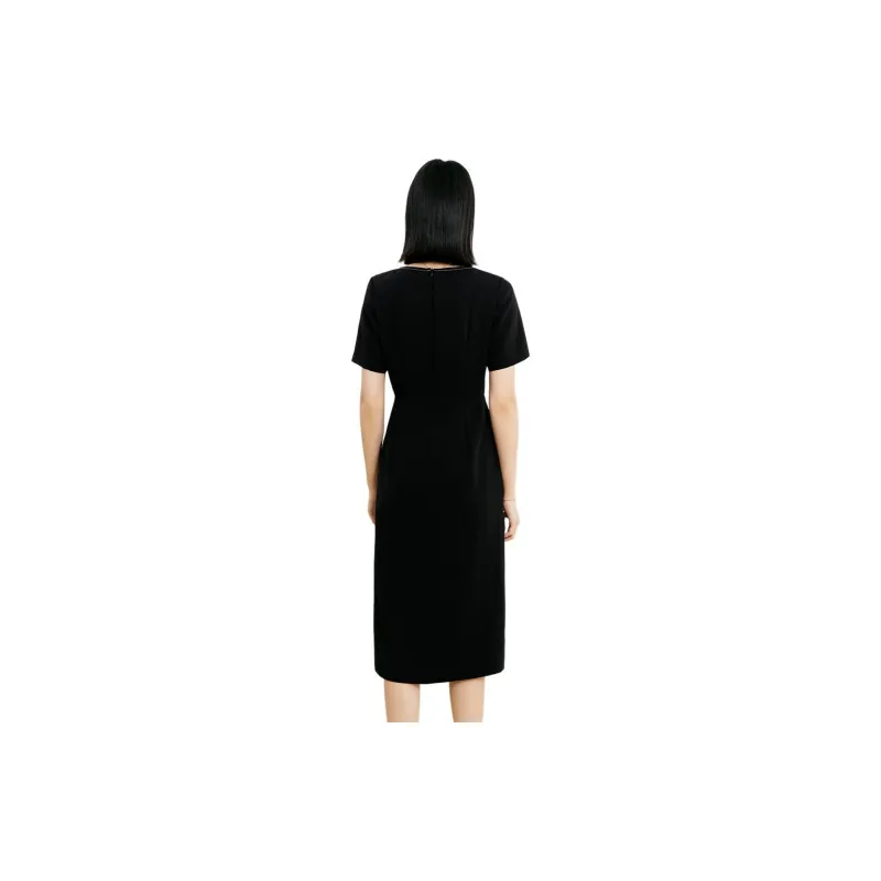 Yan Domain Short Sleeved Dresses Women's Black-0