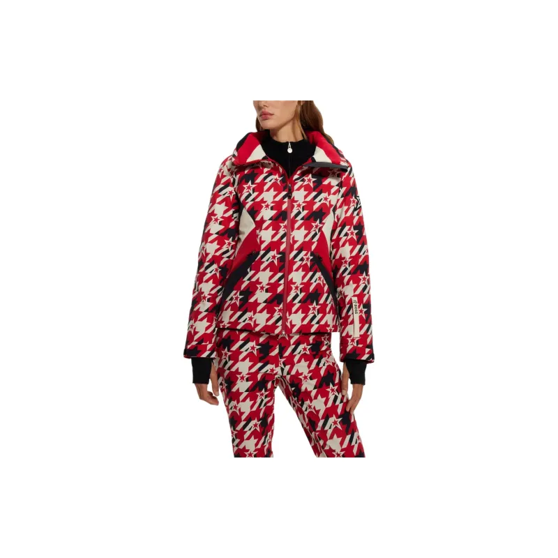 HUGO BOSS x PERFECT MOMENT Collaboration Ski Jacket With Houndstooth Motif Jackets Coats Women's Red-2