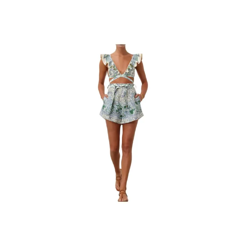 Zimmermann Ottie Tuck Linen Shorts-2