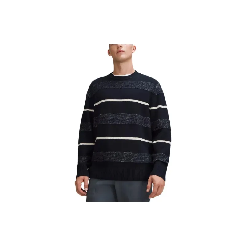 Lululemon Merino Wool Blend Sweater Men's Marine Blue/Bone White-1