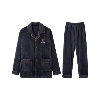 Lan Miao Pajama Set Men's Navy Blue