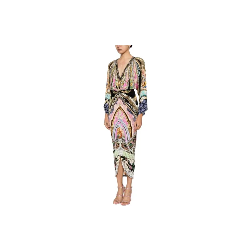 Camilla Florence Field Day Gathered-detail Midi Dress-3