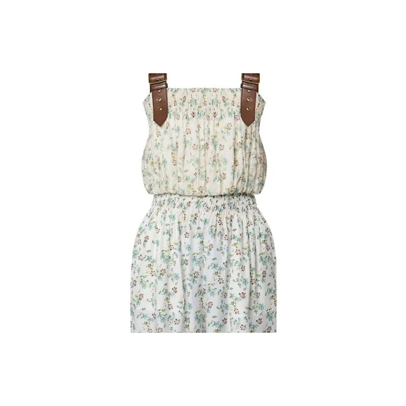 LOUIS VUITTON Floral Print Leather Strap Jumpsuit-3