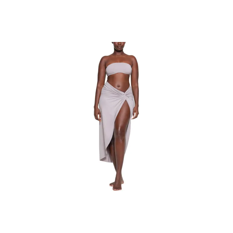 SKIMS SIGNATURE SWIM BANDEAU BIKINI TOP Bikini Women's Chrome/Chrome-Plated-1