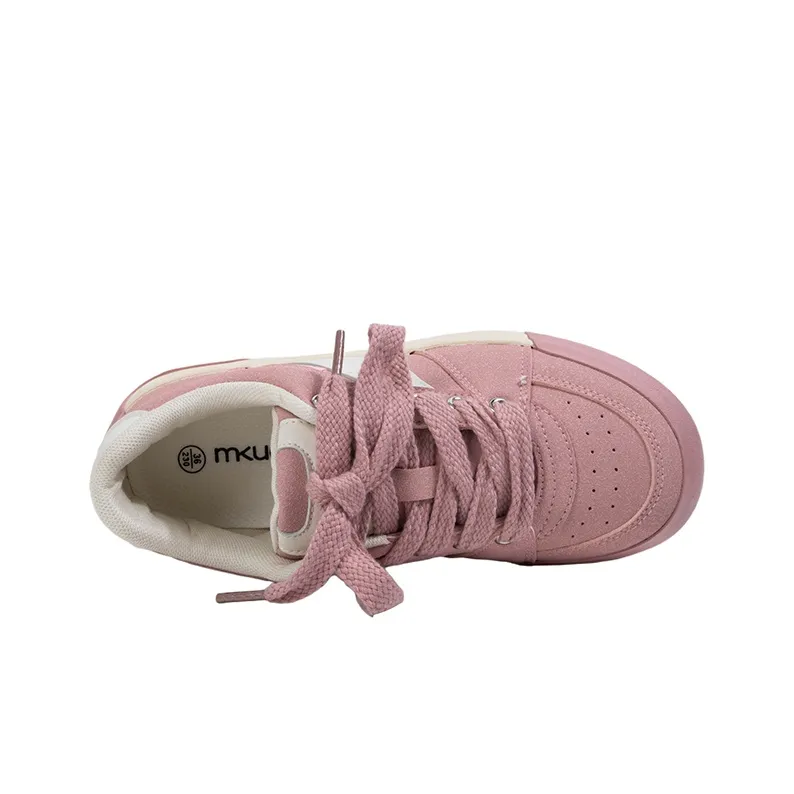 MINGKUANG Street Style Color Block Slip Resistant, Abrasion Resistant, Lightweight Low Top Skateboard Shoes Women's-3